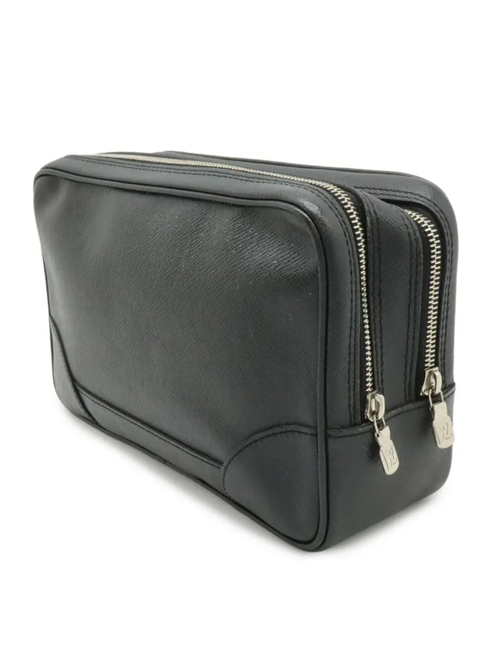 Louis Vuitton Taiga Pavel Clutch Leather Ardoise Black Silver